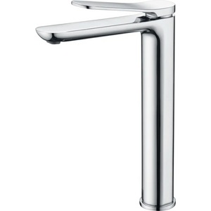 Chrome Tall Sink Faucet Single Lever Modern Design, main product view