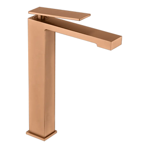 Pisa Tall Basin Mixer Brushed Rose Gold Single Lever, main product view