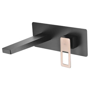 Black Rose Gold Single Lever Bathroom Sink Faucet, main product view