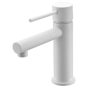 Milos Matte White Single Lever Basin Faucet, main product view