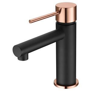 Milos Black Rose Gold Single Lever Sink Faucet, main product view