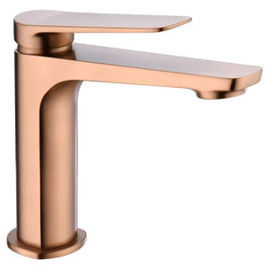 Brushed Rose Gold Single Lever Basin Mixer Faucet, main product view