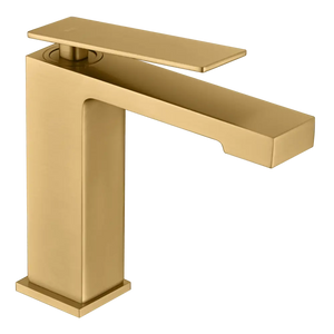 Brushed Gold Single Lever Basin Mixer Faucet, main product view