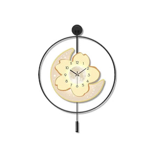 Moon and Flower Artistic Pendulum Wall Clock - view 12