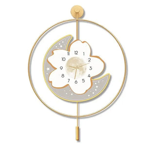 Moon and Flower Artistic Pendulum Wall Clock - view 5