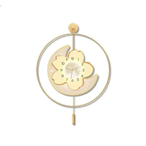 Moon and Flower Artistic Pendulum Wall Clock - view 9