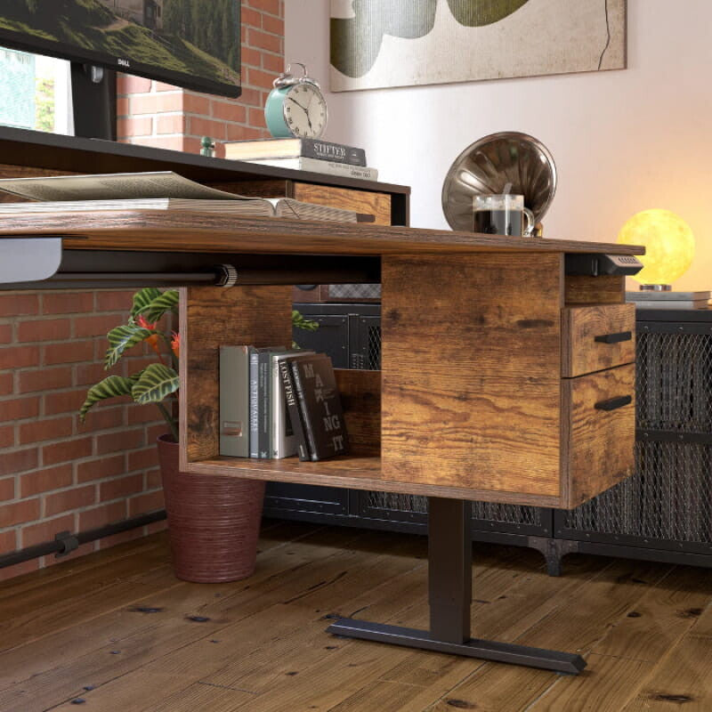 Escritorio de pie Troy con cajones multifuncionales