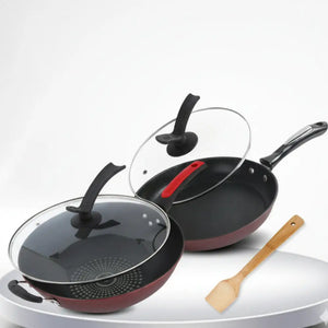3 Piece Non Stick Pan Pot Wok Cookware Set - Wok + frying pan - Cookware set