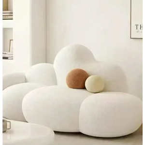 Nordic Cloud Shaped Compressed Modern Sofa - Suede - 3 Seat - Compressed Sofa