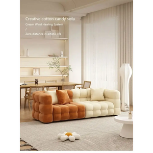Nordic Cream Style Small Sectional Sofa for Living Room - Single: 124*90*68cm / Brown - Sofa
