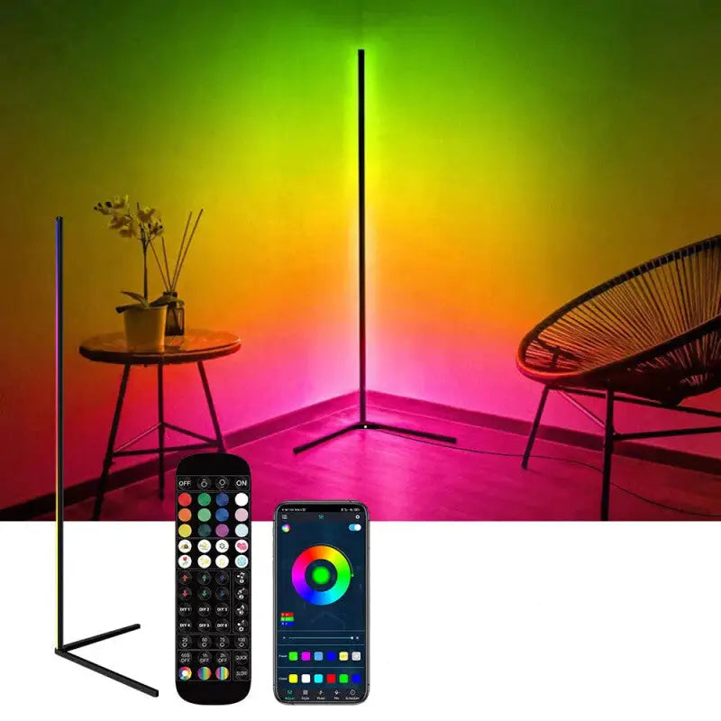Nordic Dimmable RGB Corner Floor Lamp with Smart App - Floor Lamp