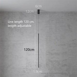 Nordic LED Pendant Lights RGB Modern Lamp - Black 120cm / Warm White Light - Lamps