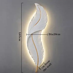 Nordic Feather LED Wall Lamp Modern Design - view 8