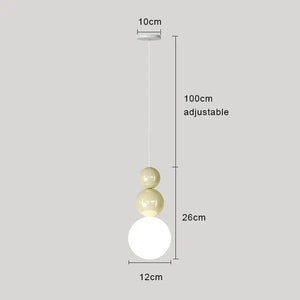 Nordic Pendant Light Modern LED Hanging Lamp - Beige - 2 Balls / 3 light colors - Ceiling Lamp