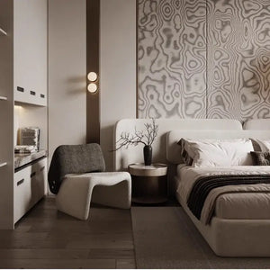 Nordic Queen Minimalist Double Soft Backrest Bed Frame - Bedroom