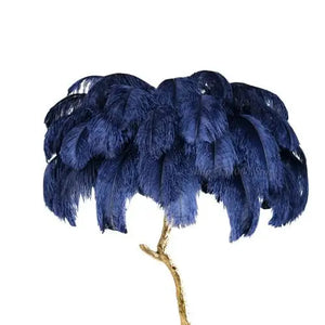 Ostrich Feather Standing Lamp - Blue / Height 80cm - Lamps
