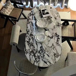 Oval Marble Dining Table for 6-8 People - view 4