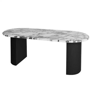 Oval Marble Dining Table for 6-8 People