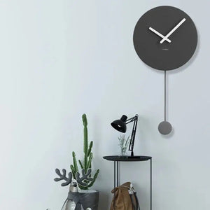 Nordic Pendulum Wall Clock Round Minimalist Design - view 3