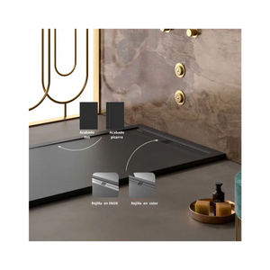 Lime Rectangular Shower Tray Mineral Resin Modern Bathroom - view 6