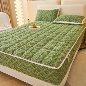 Thick Plush Polar Cotton Mattress Protector Liner - Bedsheet