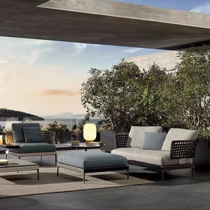 Modular L-Shaped Outdoor Rattan Sofa Set with Cushions - view 4