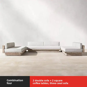 Teak Outdoor Sofa Set Waterproof Garden Furniture - view 10