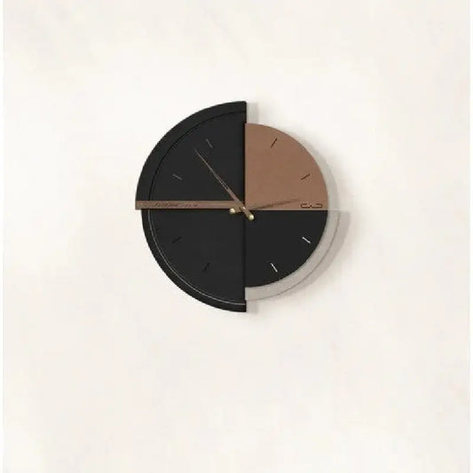 Retro Minimalist Wall Clock Abstract Geometric Round - Brown / 40x39cm - Wall Clocks