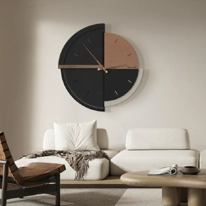 Reloj de pared minimalista retro redondo geométrico abstracto