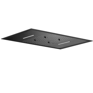 Matte Black Rectangular Shower Head 48x59 3-Way Sprayer, main product view