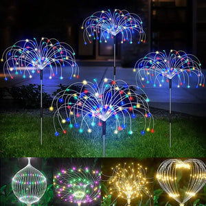 Solar LED Fireworks Lawn Lights - Floor Lamp