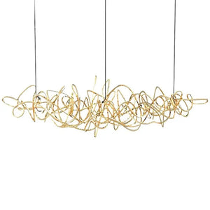 Stainless Steel Modern Luxury LED Ceiling Chandelier - Champagne gold lamp / L100cm / Warm light 3000K - Lamps