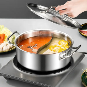 Stainless Steel Induction Glass Lid Thick Soup Pot - 26cm clear soup without cover - Cookware set