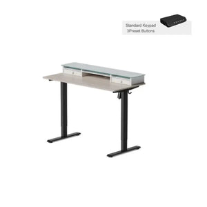 Electric Standing Desk Glass Top Double Drawer Eufaula - 48’’ x 24’’ / Ligth Walnut - Desk > Standing Desk