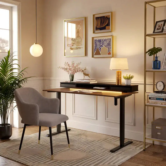 Standing Desk with Electric Height Adjustment and Floating - 48’’ x 26’’ / Black Walnut - Desk > Standing Desk