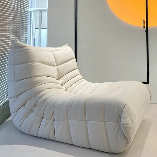 Suede Single Person Bean Bag Chair - White - Chair