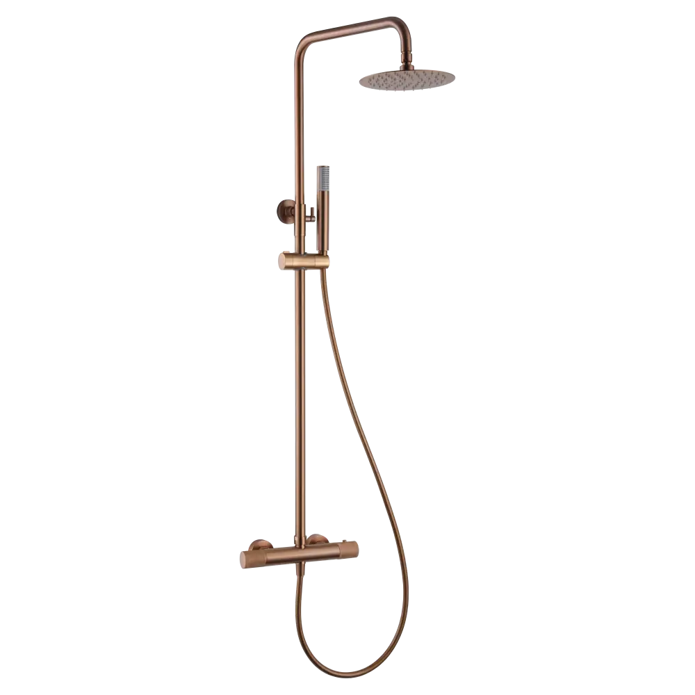 Thermostatic Shower Set Line Brushed Rose Gold | IMEX - Shower Set