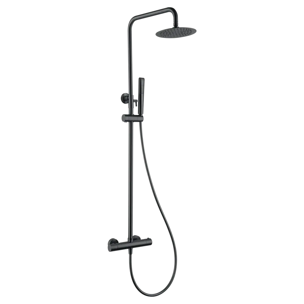 Thermostatic Shower Set Naples Black Gun Metal | IMEX - Shower Set