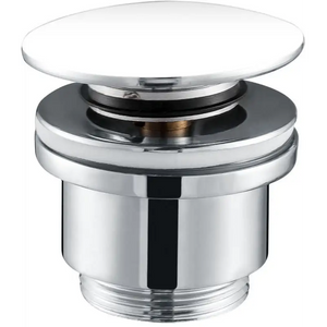 Glossy White Click-Clack Valve for Modern Bathrooms, main product view