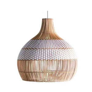 Vintage Rattan Hand-Woven Pendant Lamp - F / 30cm - Rattan Lamp