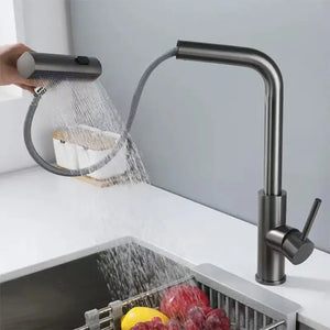 3 Mode Waterfall Crane Sensor Pull Out Sink Faucet - Kitchen Faucets