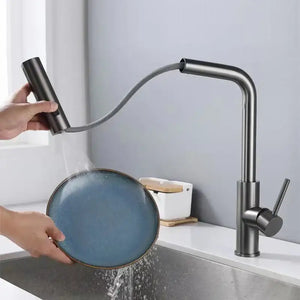 3 Mode Waterfall Crane Sensor Pull Out Sink Faucet - Kitchen Faucets