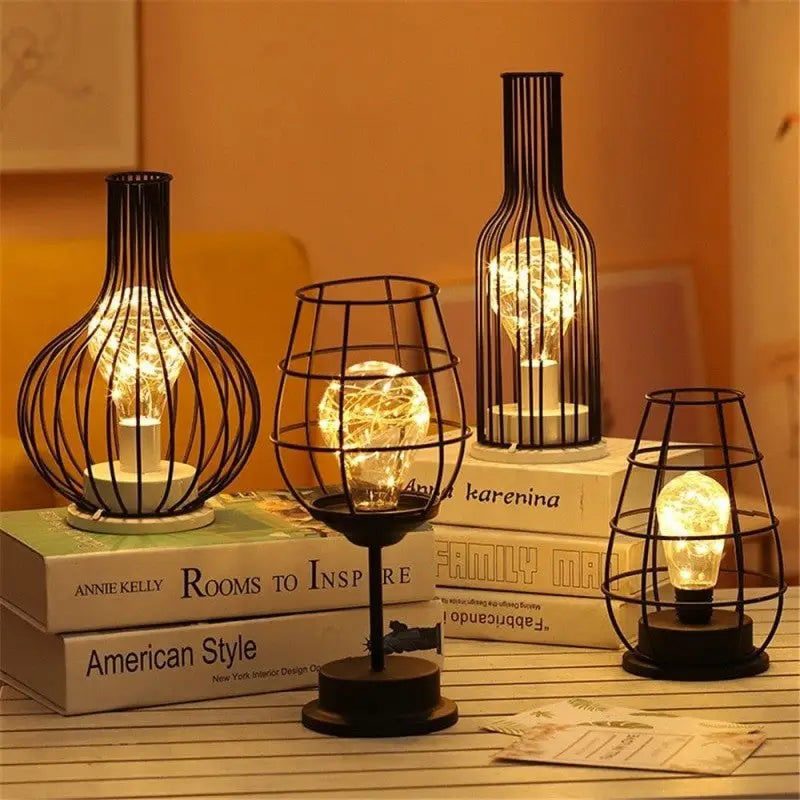 Wine Bottle Glass LED Lamp with Recycled Charm - view 2