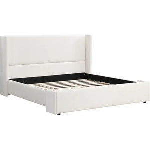 Wingback King Upholstered Platform Bed Frame - view 4