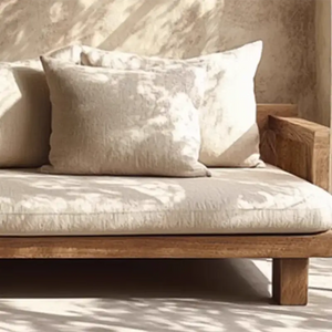 Wooden Minimalist Corner Outdoor Sofa Set - Sofa