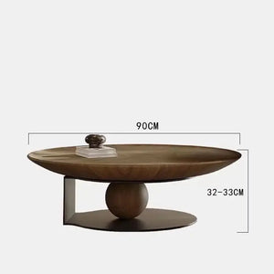 Wooden Round Modern Side Coffee Table - view 7