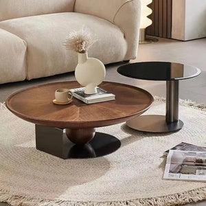 Wooden Round Modern Side Coffee Table - view 8