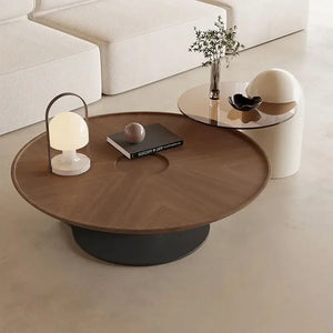 Wooden Round Modern Side Coffee Table - view 4
