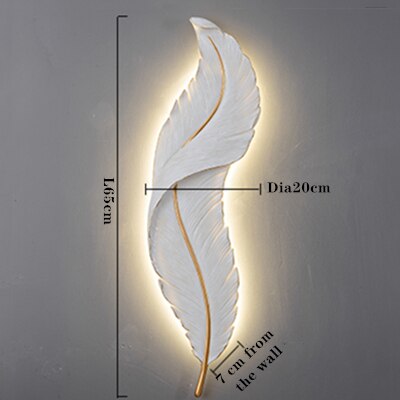 Lámpara de pared LED de luz de pluma creativa moderna nórdica