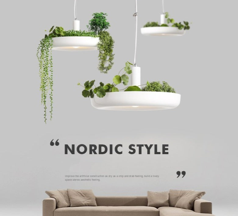 Lámpara colgante moderna con forma de maceta